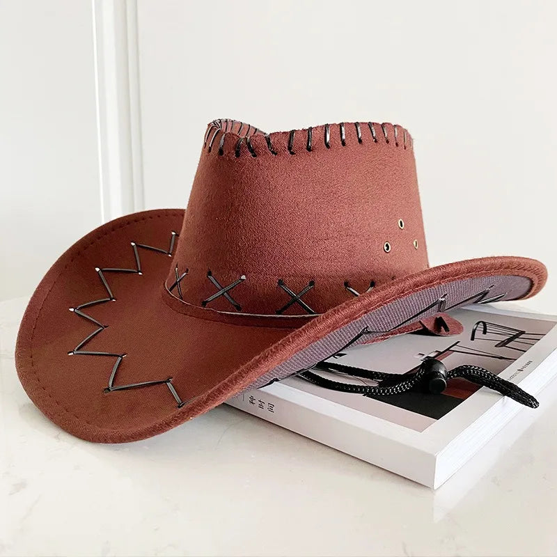 Cappello da Cowboy "Canyon Trail" con Cuciture a Vista