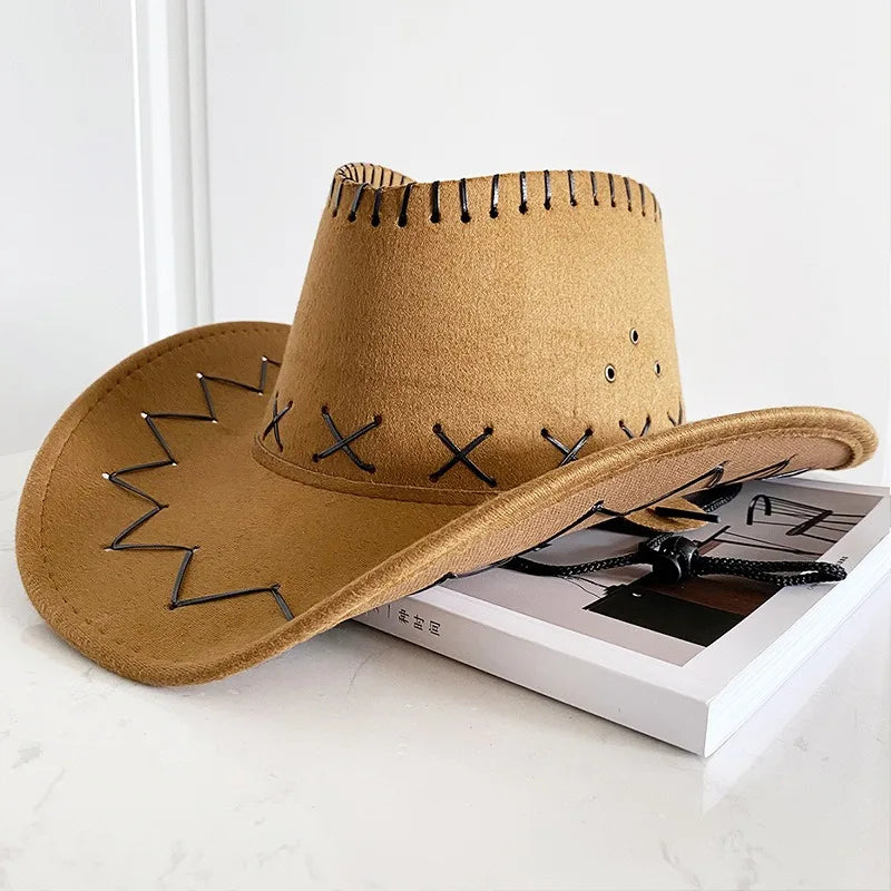 Cappello da Cowboy "Canyon Trail" con Cuciture a Vista