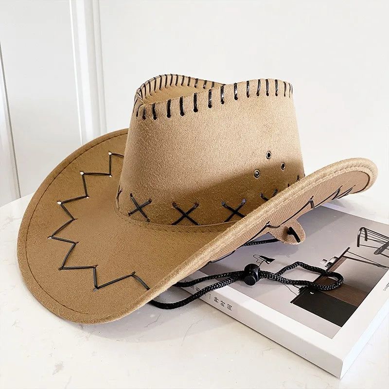 Cappello da Cowboy "Canyon Trail" con Cuciture a Vista