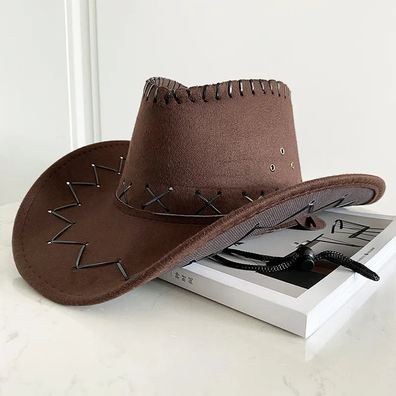 Cappello da Cowboy "Canyon Trail" con Cuciture a Vista