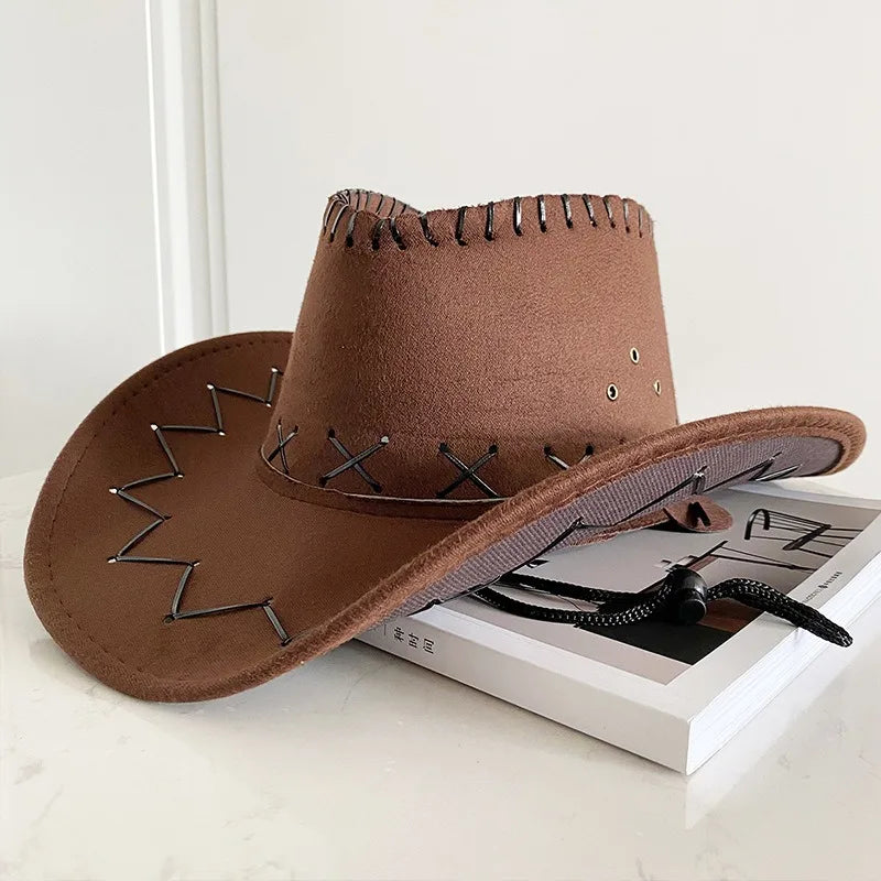 Cappello da Cowboy "Canyon Trail" con Cuciture a Vista